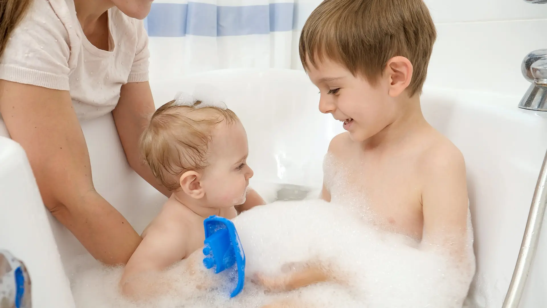 brothers in bathtub