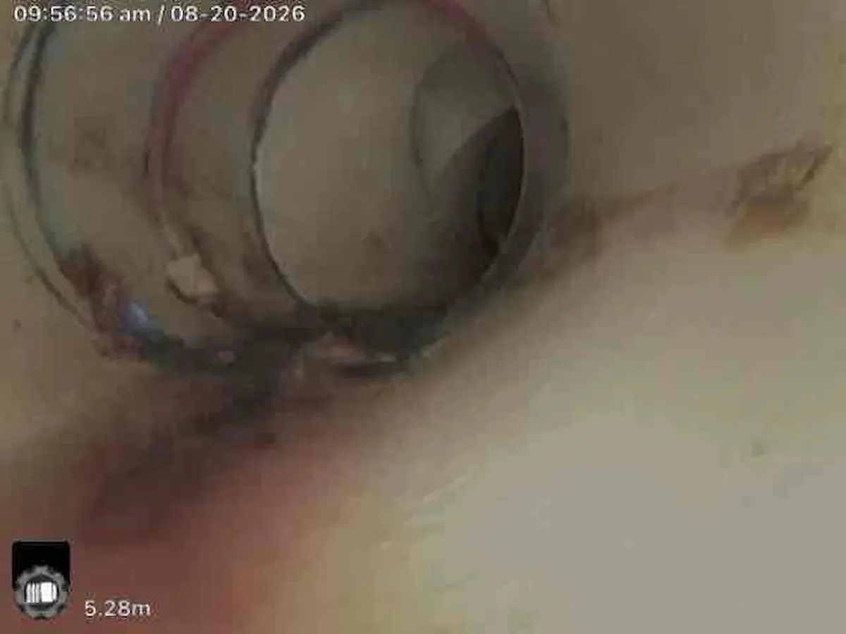 Camera view of the cleared drain in Alfredton
