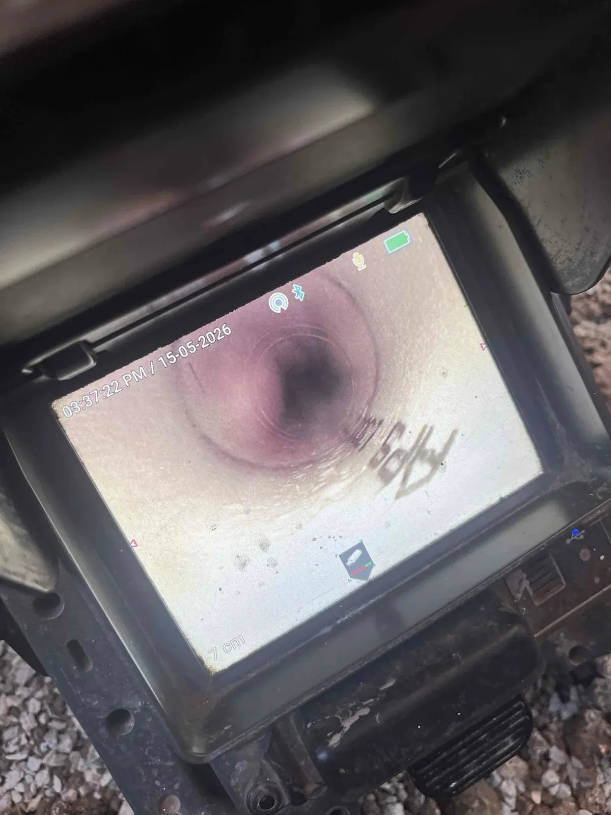 Camera inspection inside the sewer line