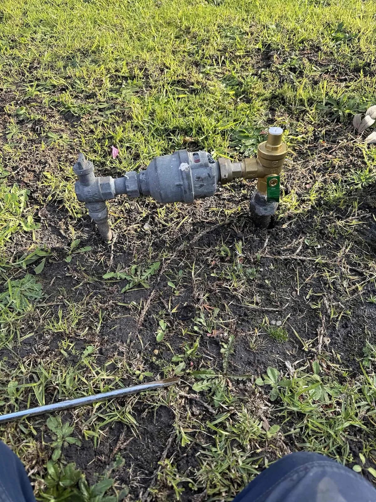 New pressure limiting valve fitted at the water meter