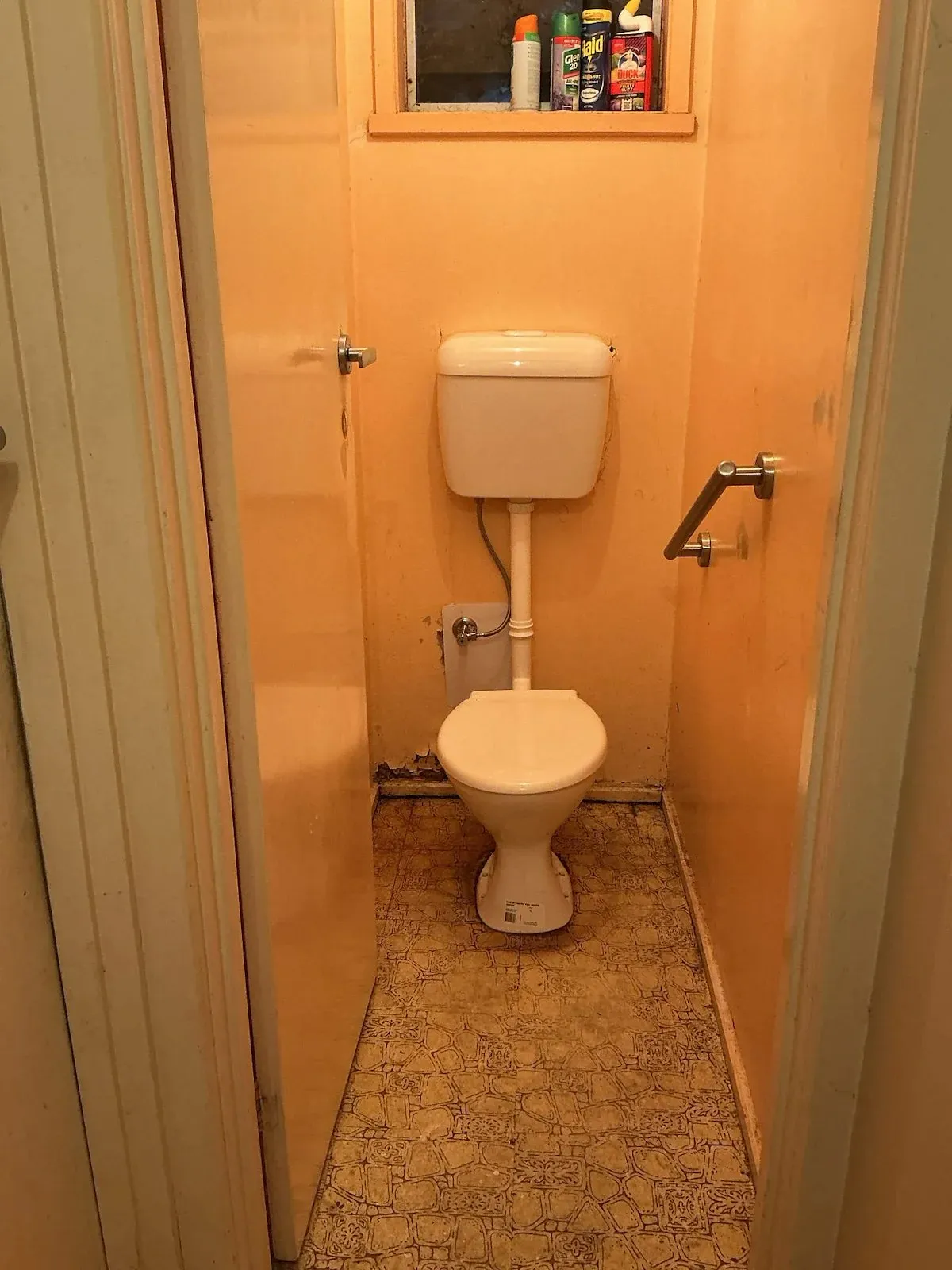 Old toilet before the replacement