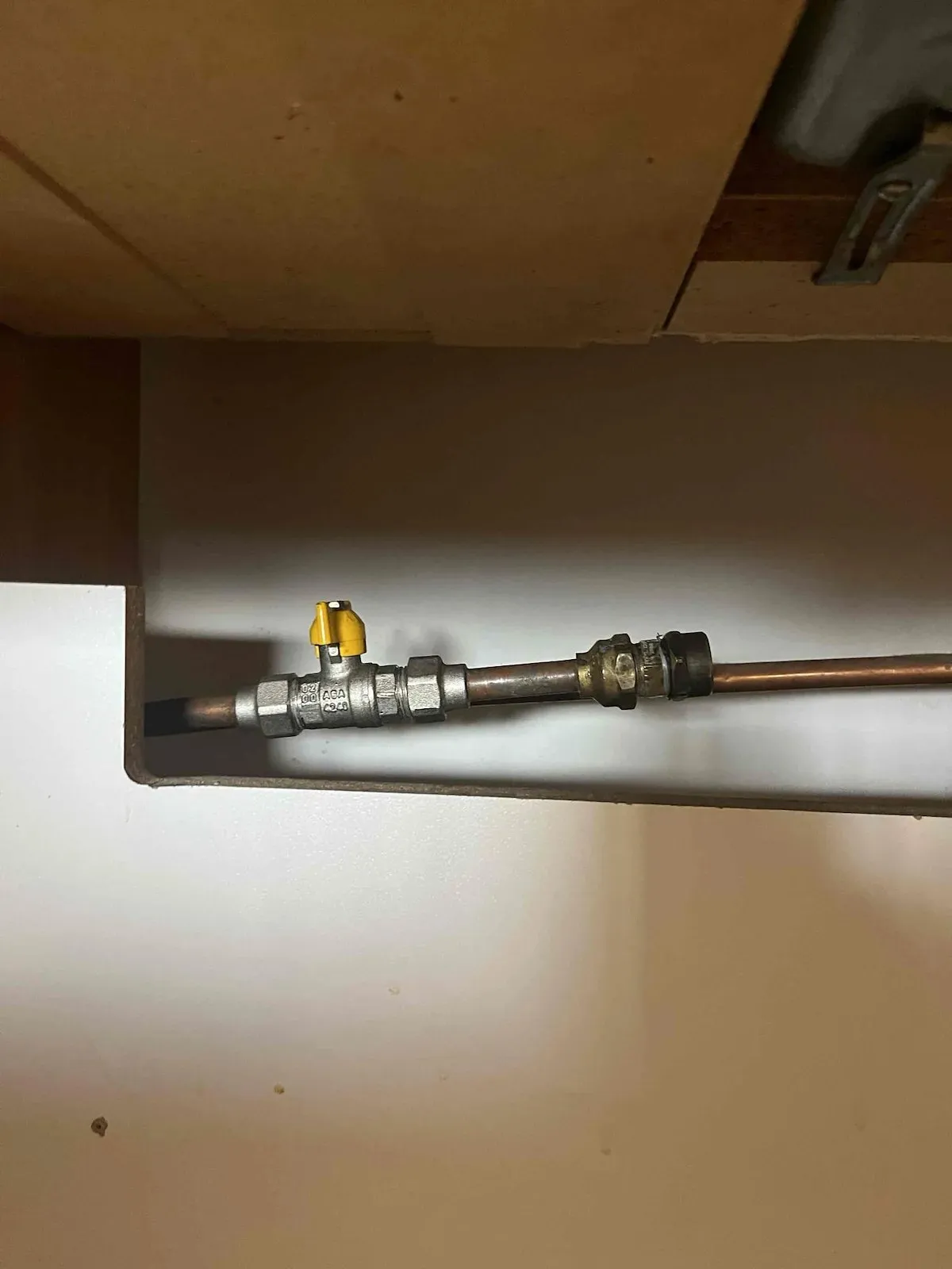 Gas line safely capped with an isolation valve