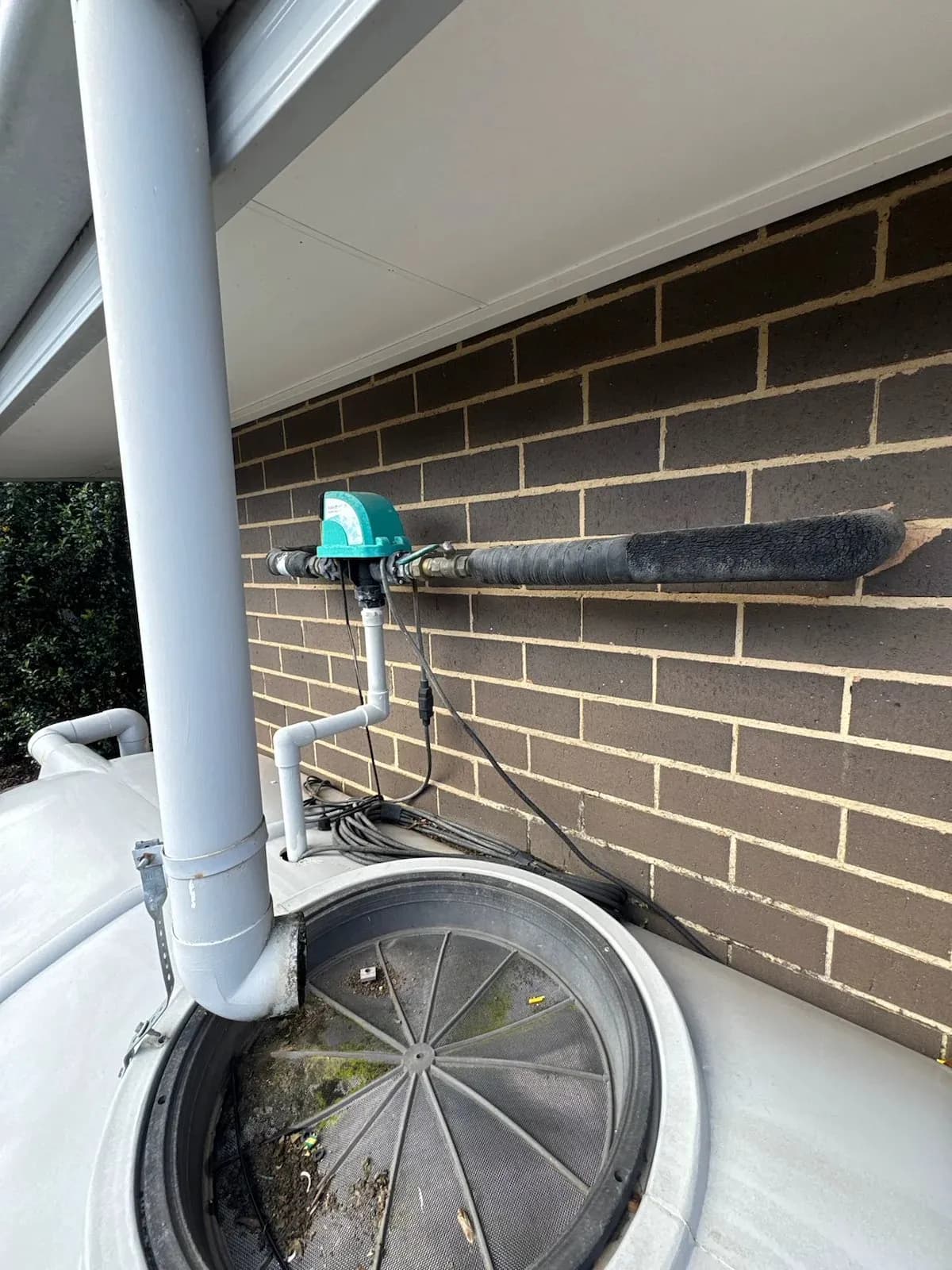 Rainwater tank pump fitted on the same visit