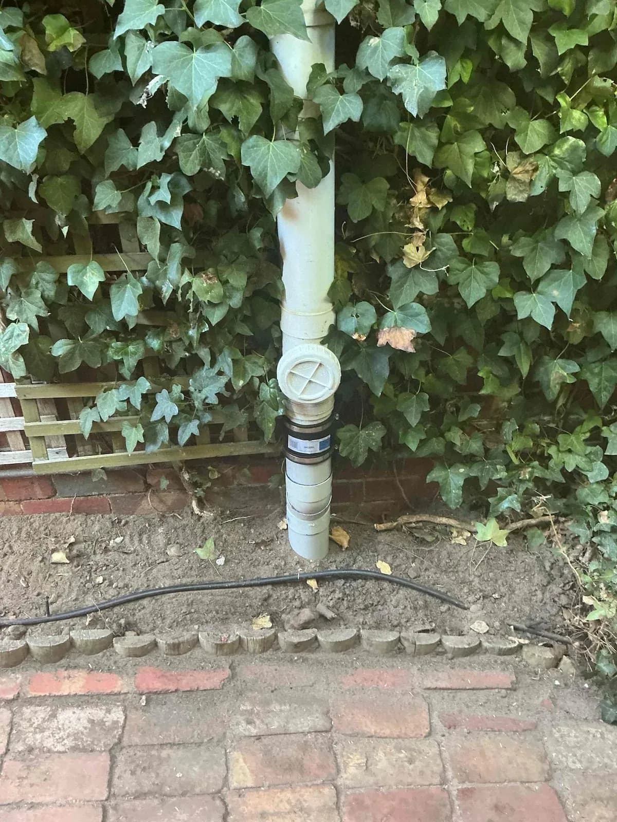 Drain riser and inspection opening after the repair