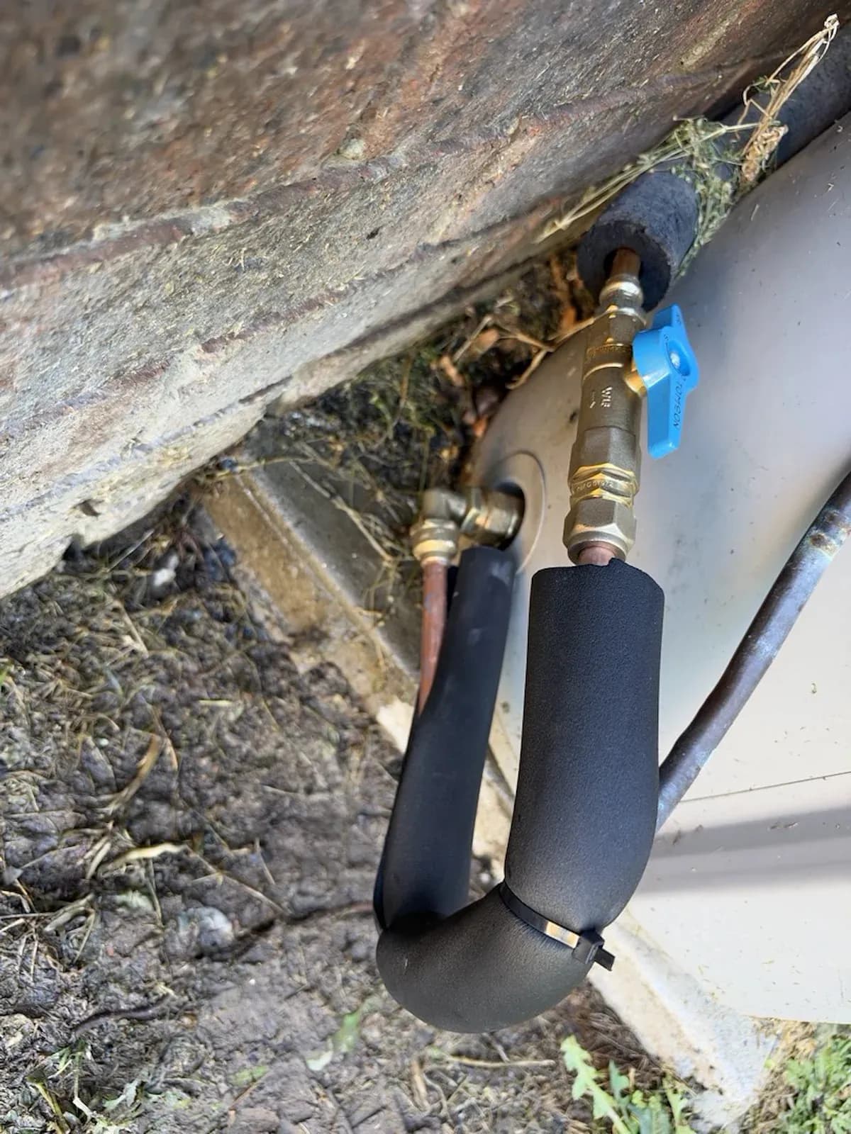 New valves and lagging on the hot water unit