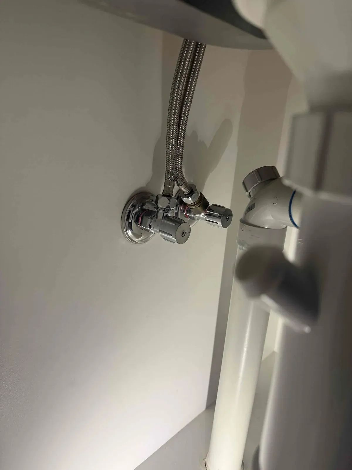 New shower breech and valve fitted on the bathroom wall