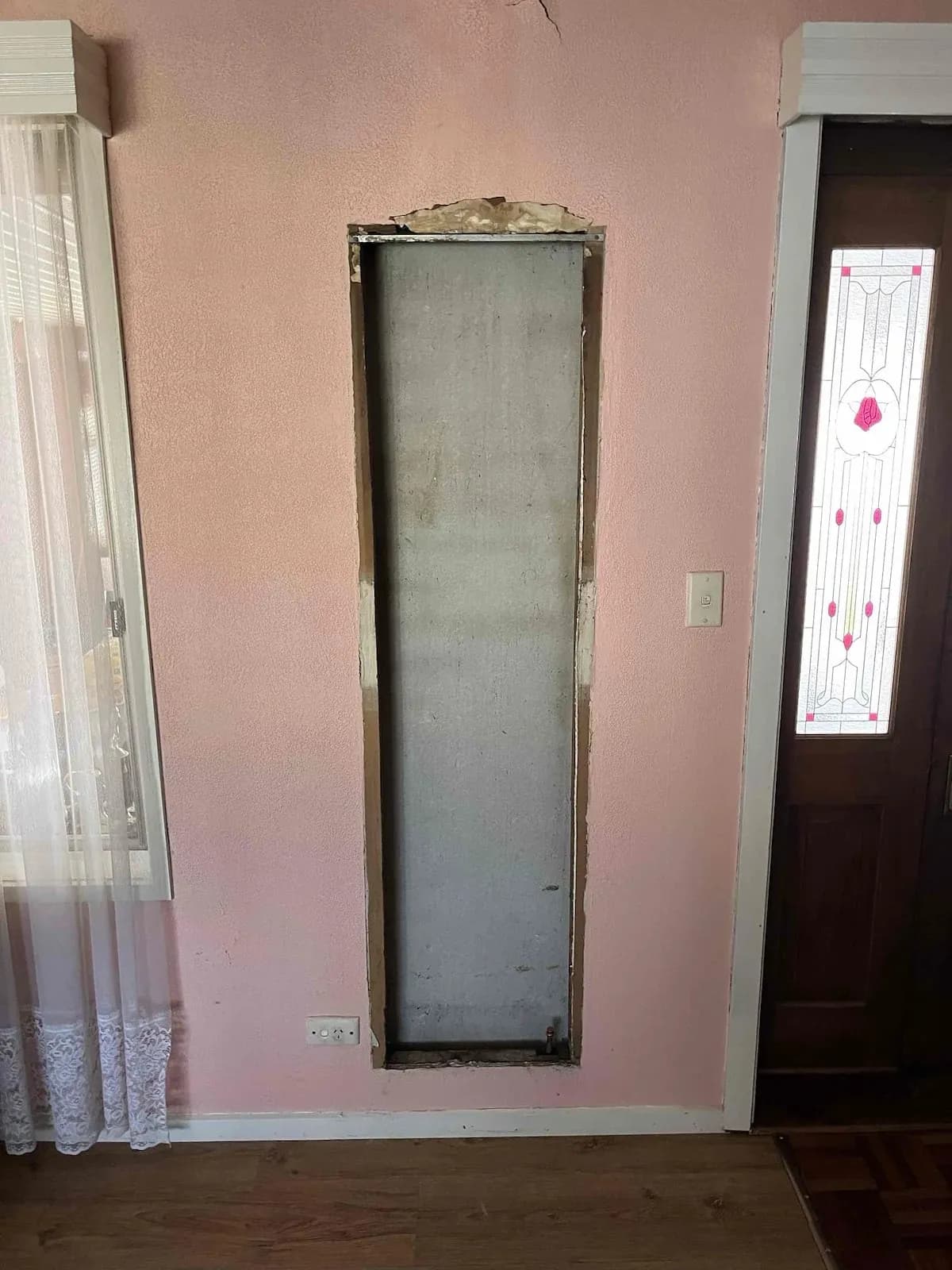 Wall cavity after the furnace was removed and the gas capped