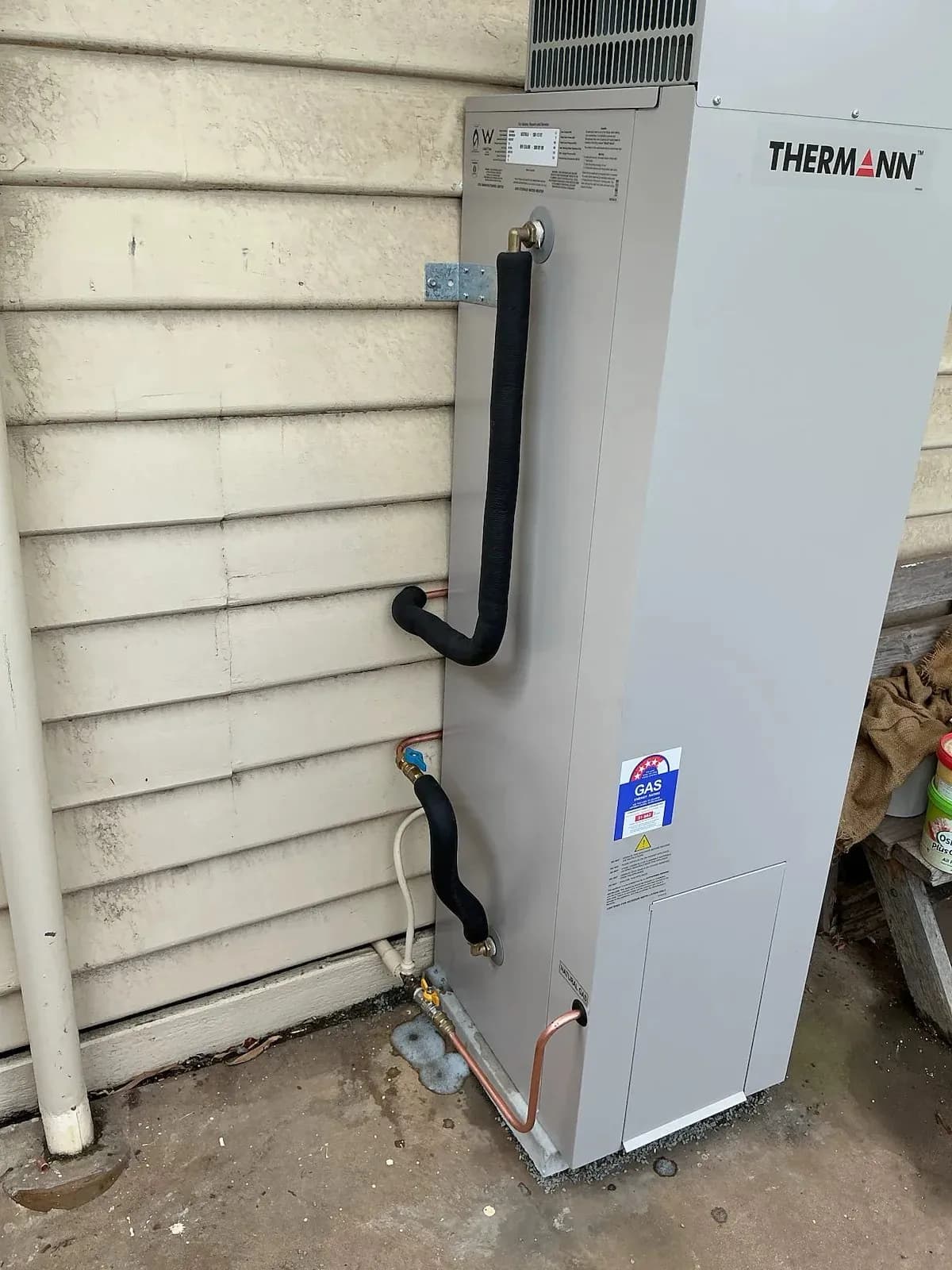 New gas hot water unit installed
