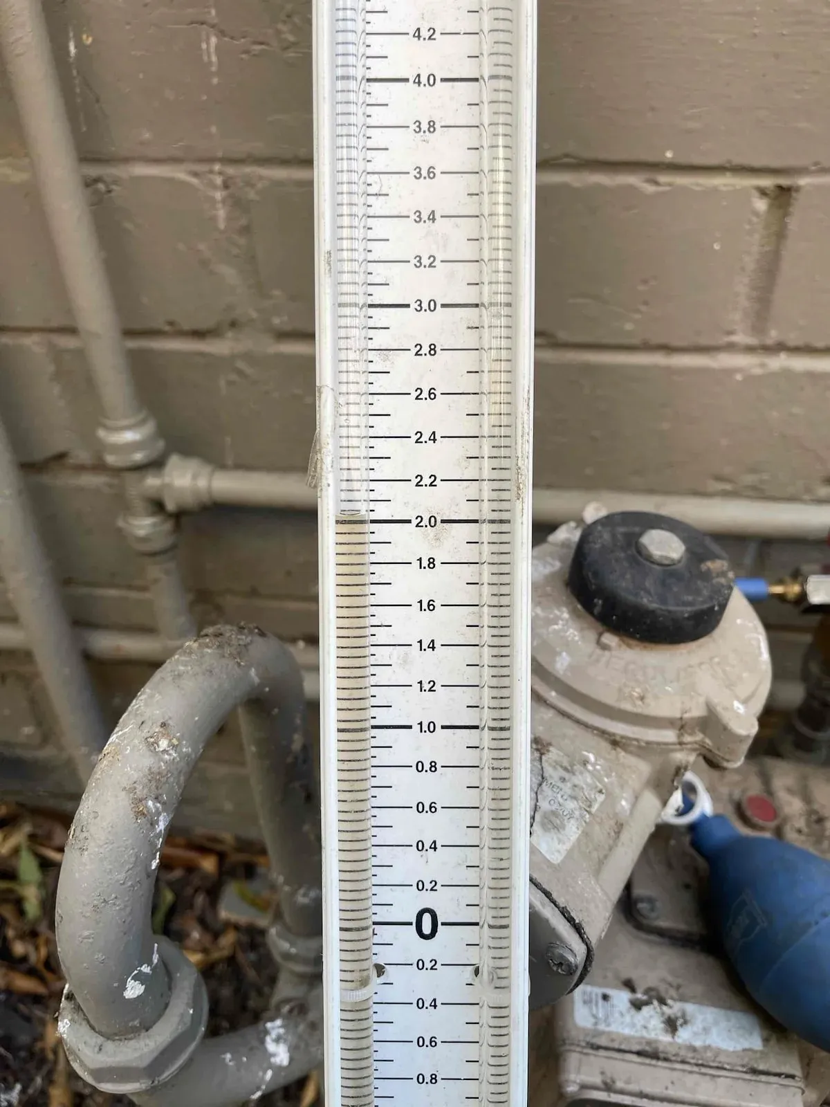 Gas pressure test at the meter