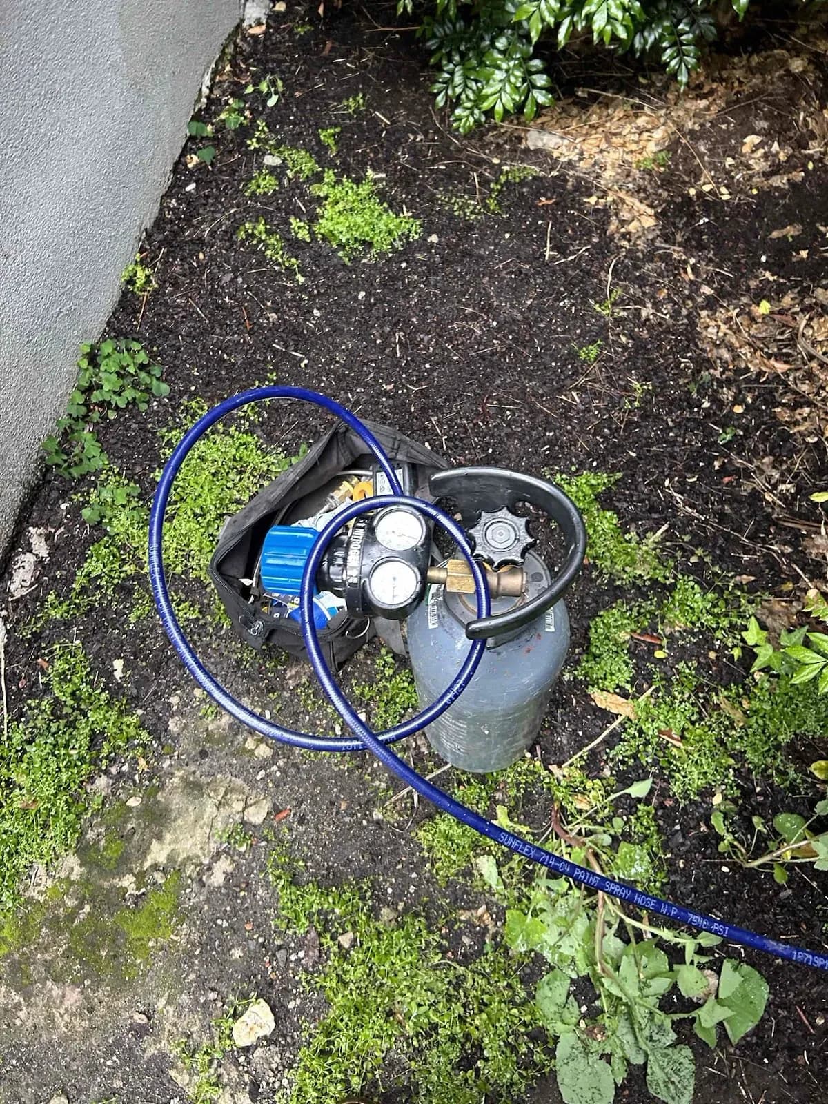 Leak detection gear set up outside