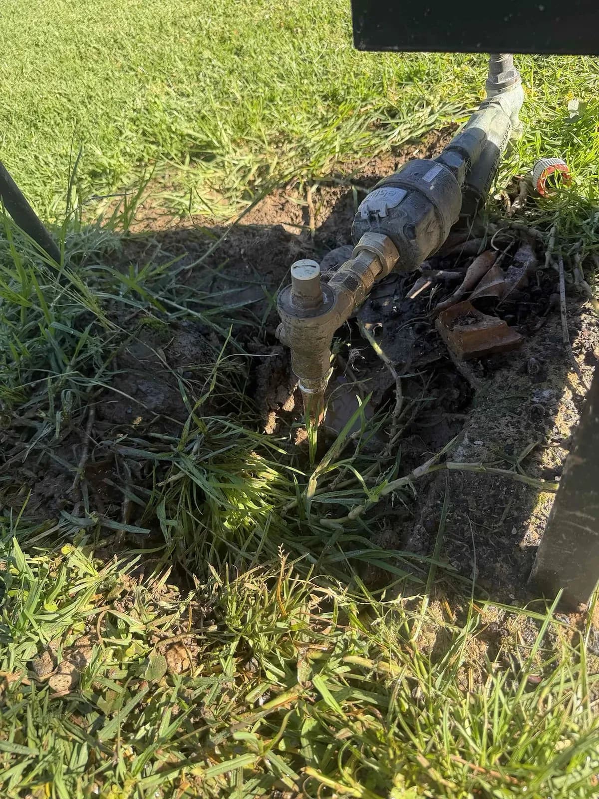 Water meter reconnected and dry after the repair