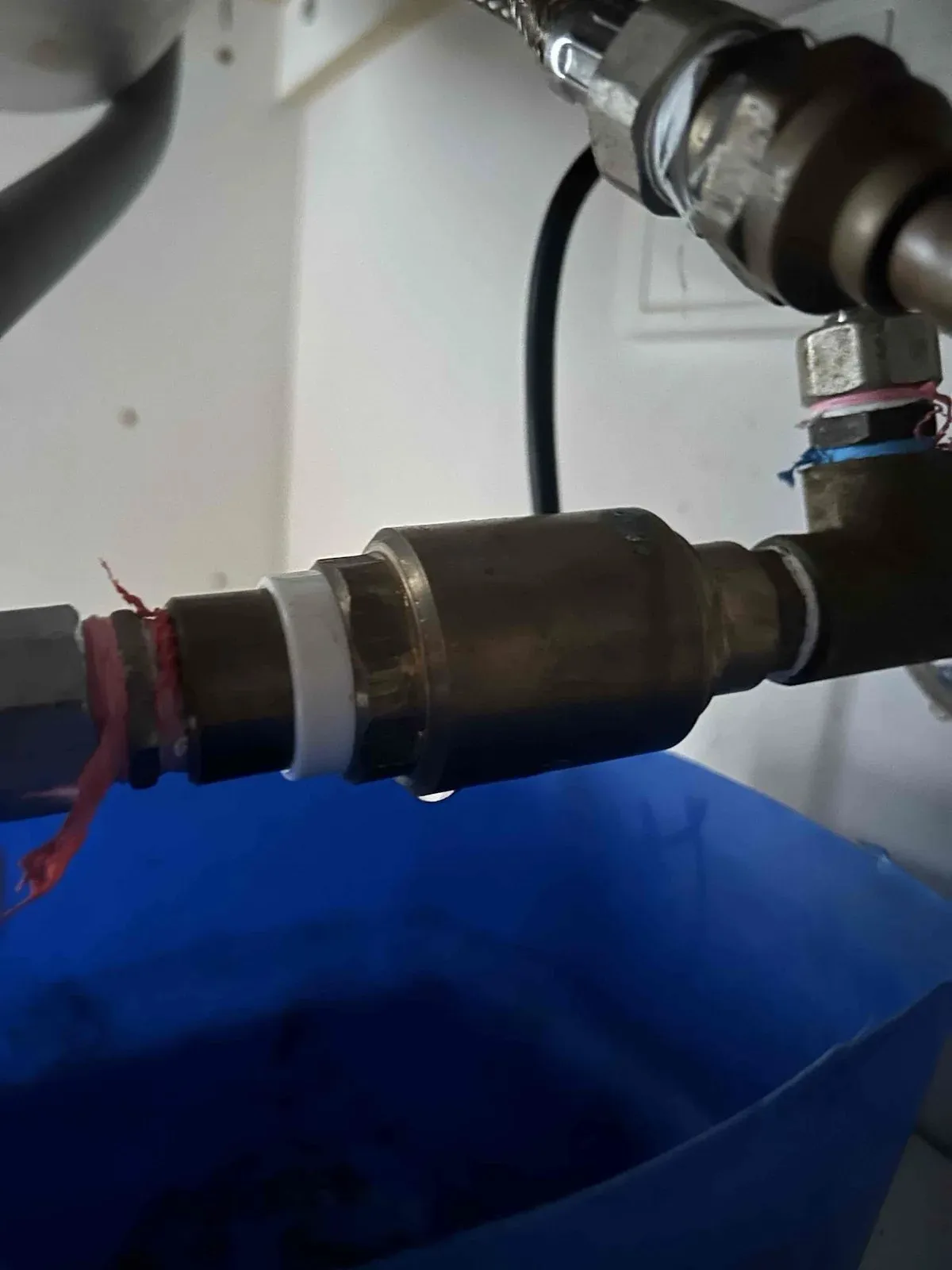 New fitting joined into the water line