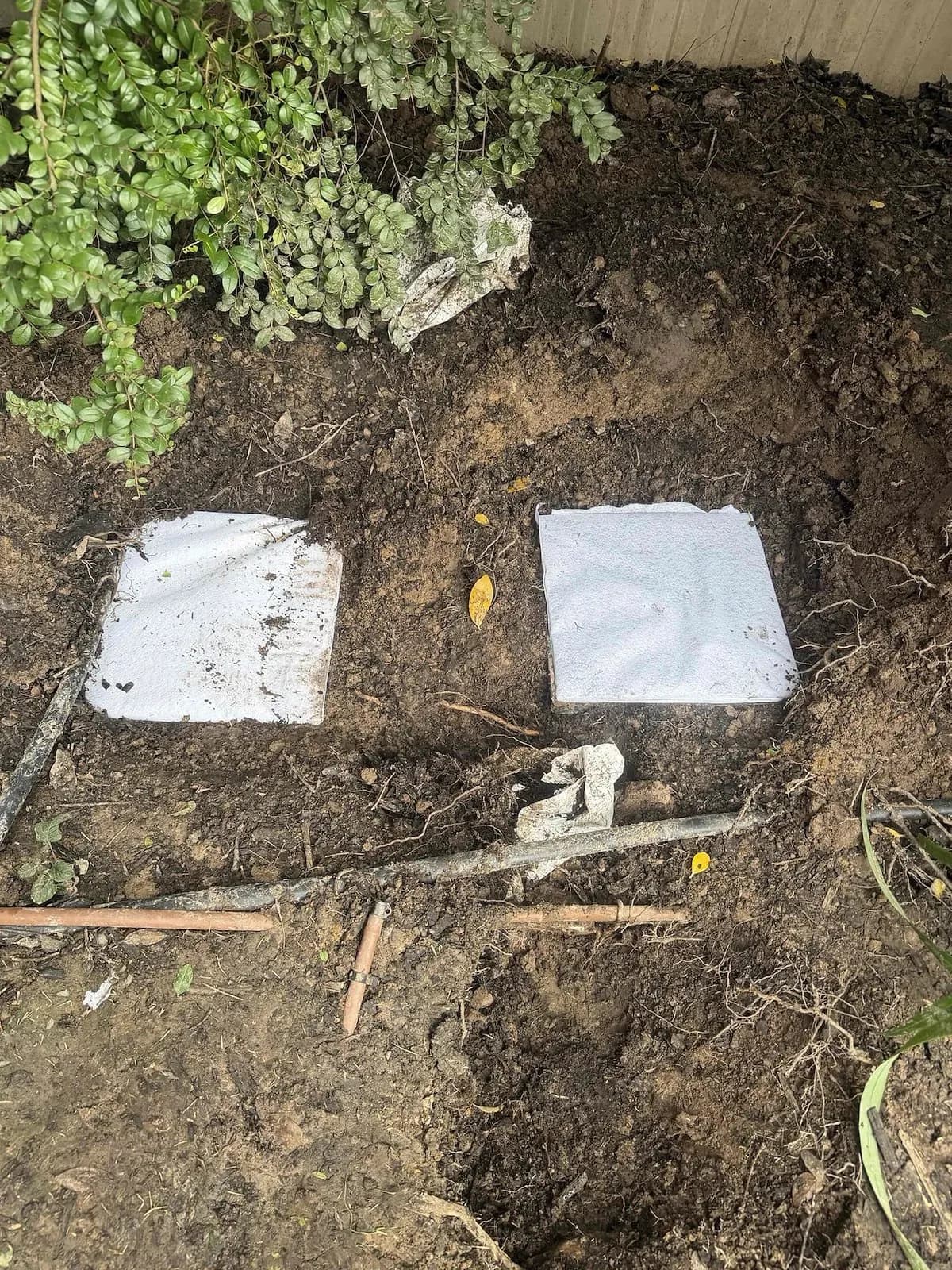 New sealed stormwater pits installed in the garden