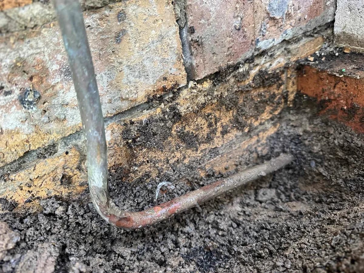 Leaking copper pipe under the paving