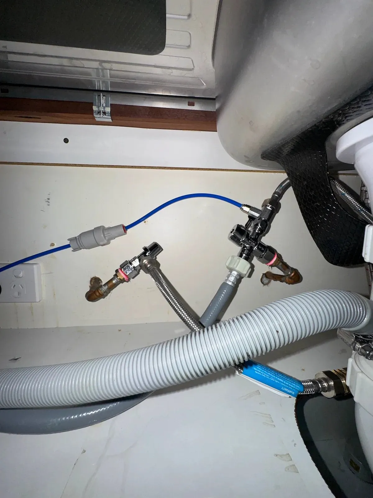 New water connections under the kitchen sink