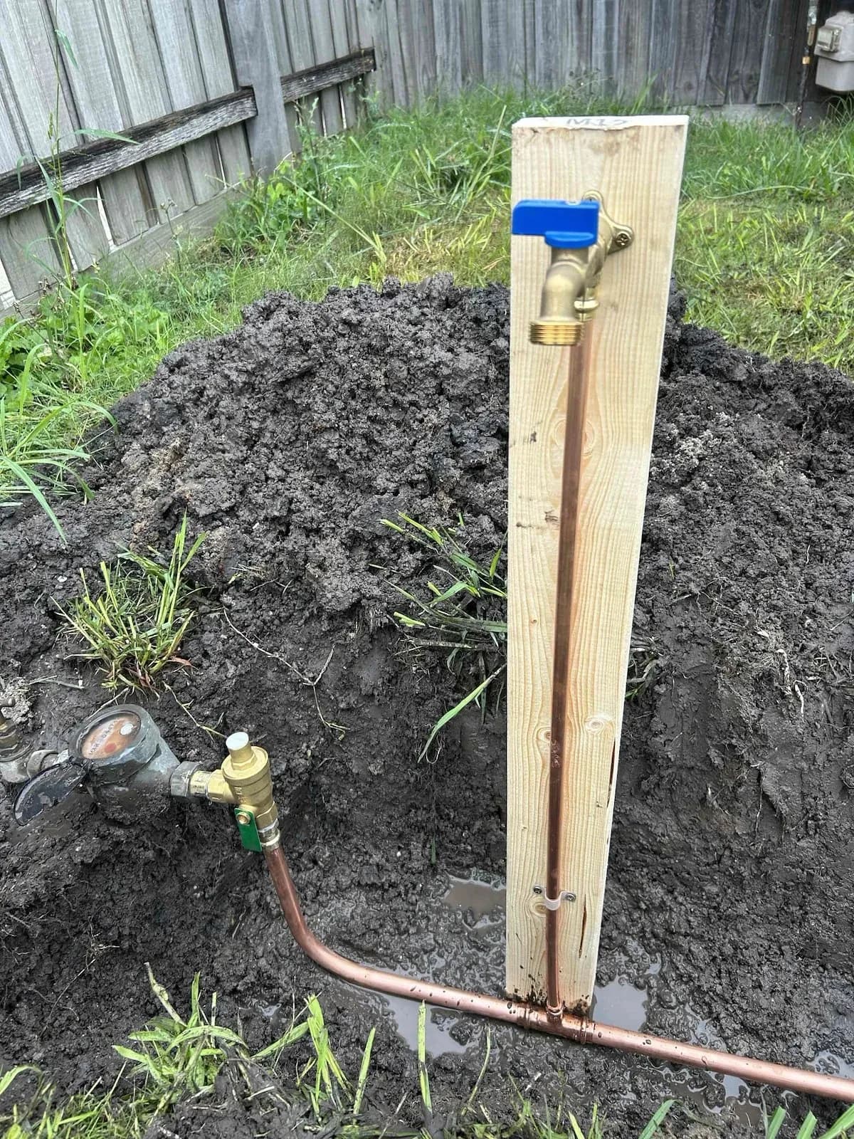 New copper line and garden tap at the meter