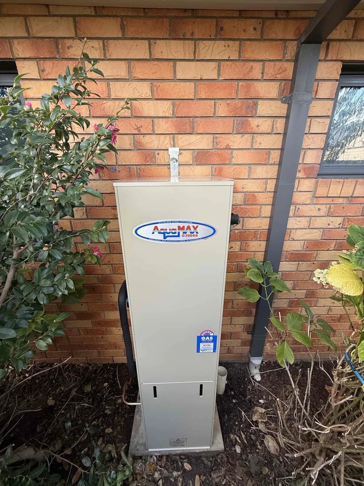New hot water system against the house
