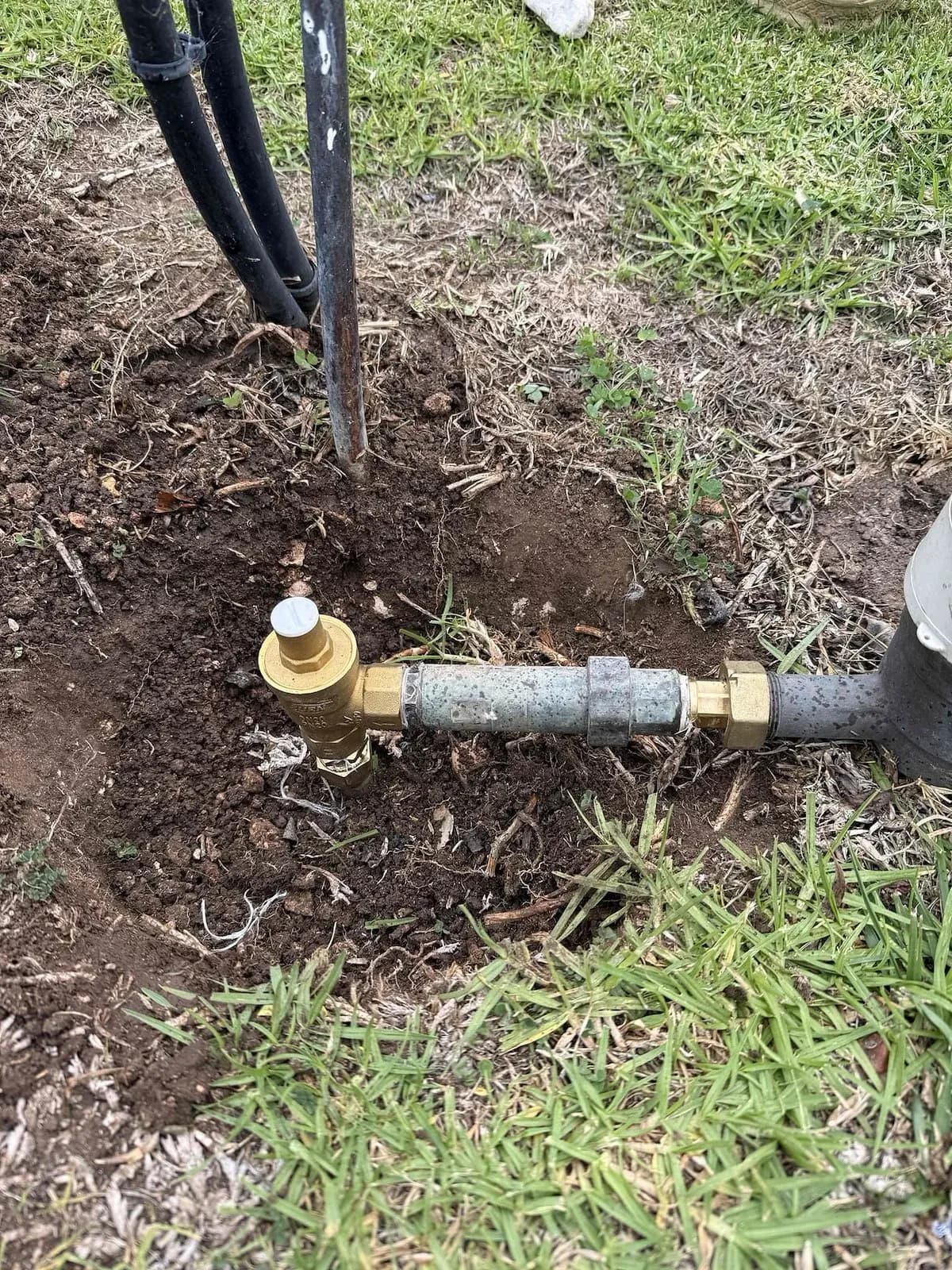 New pressure reducing valve at the water meter