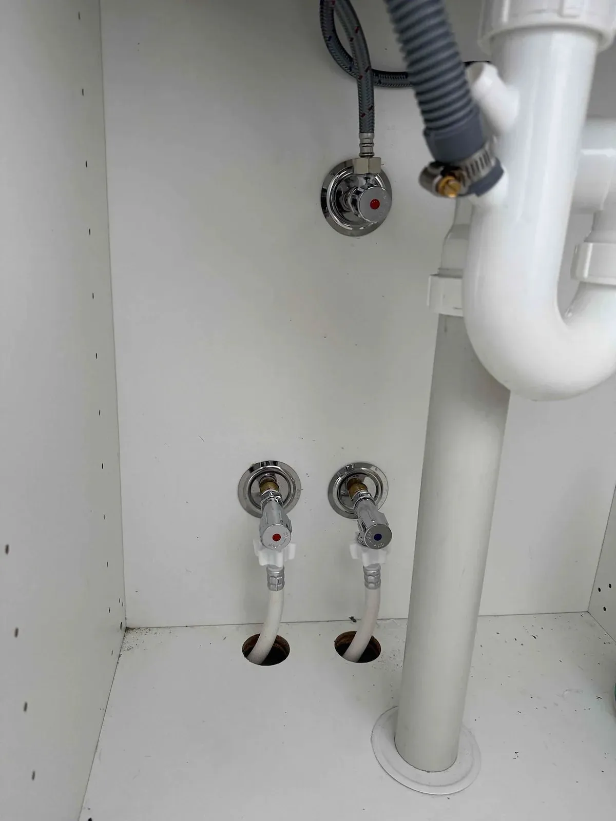 New taps fitted under the sink