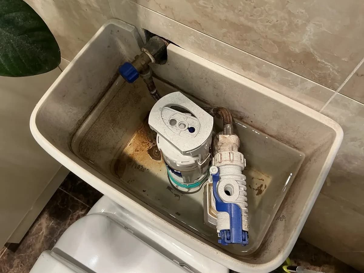 Cistern with old leaking valves