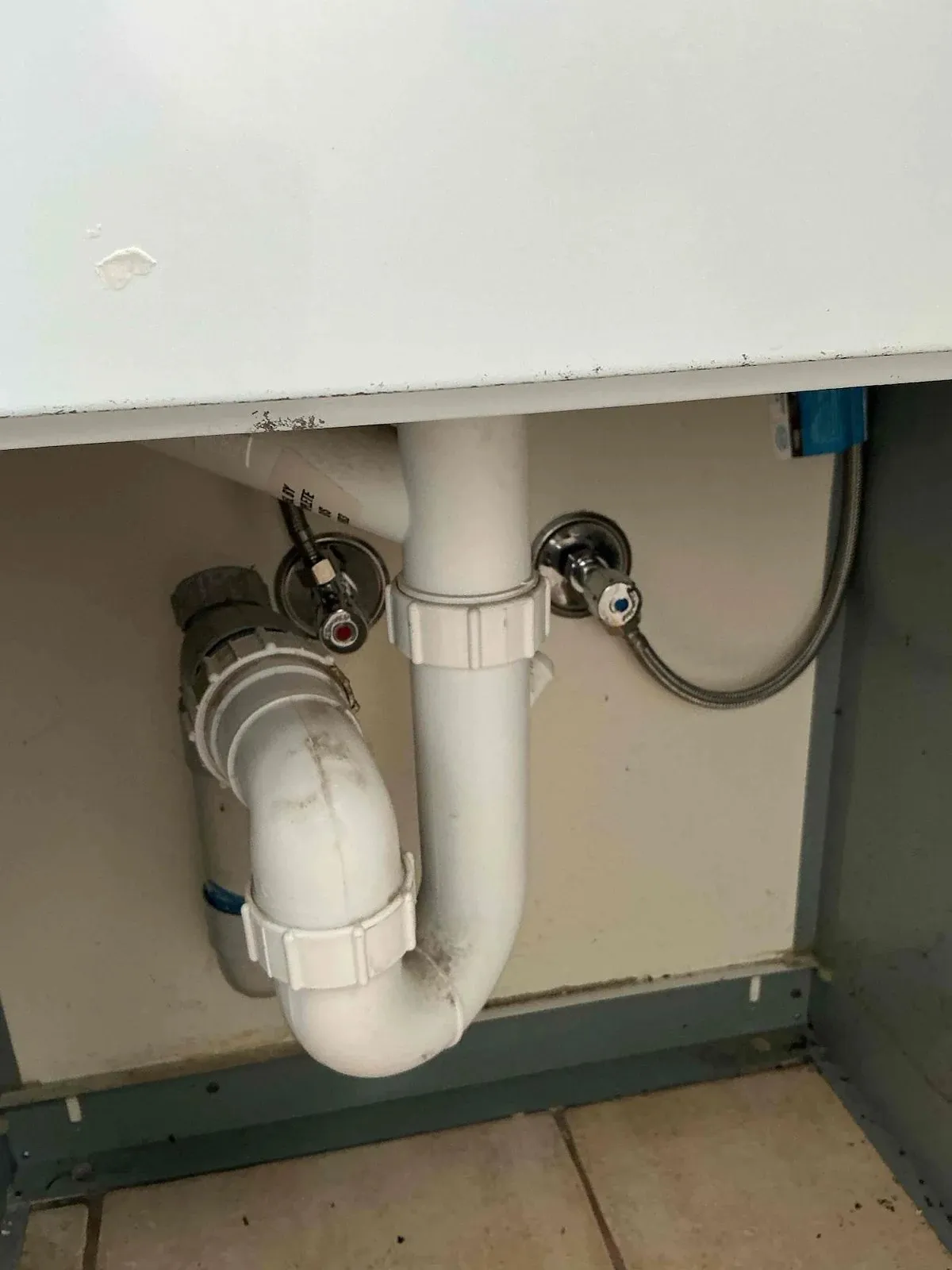 New isolation valves under the basin