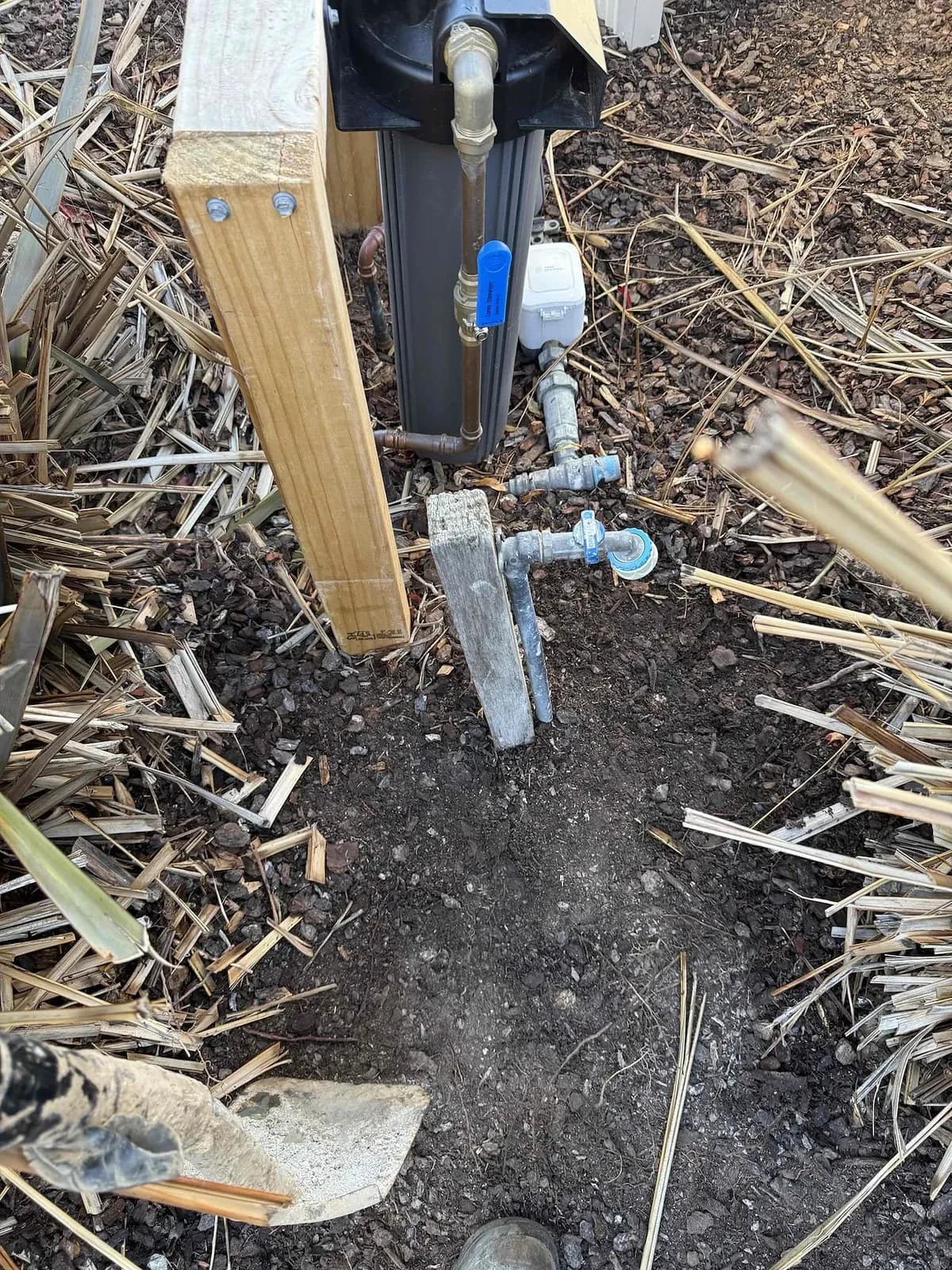 Garden tap relocated away from the water filter
