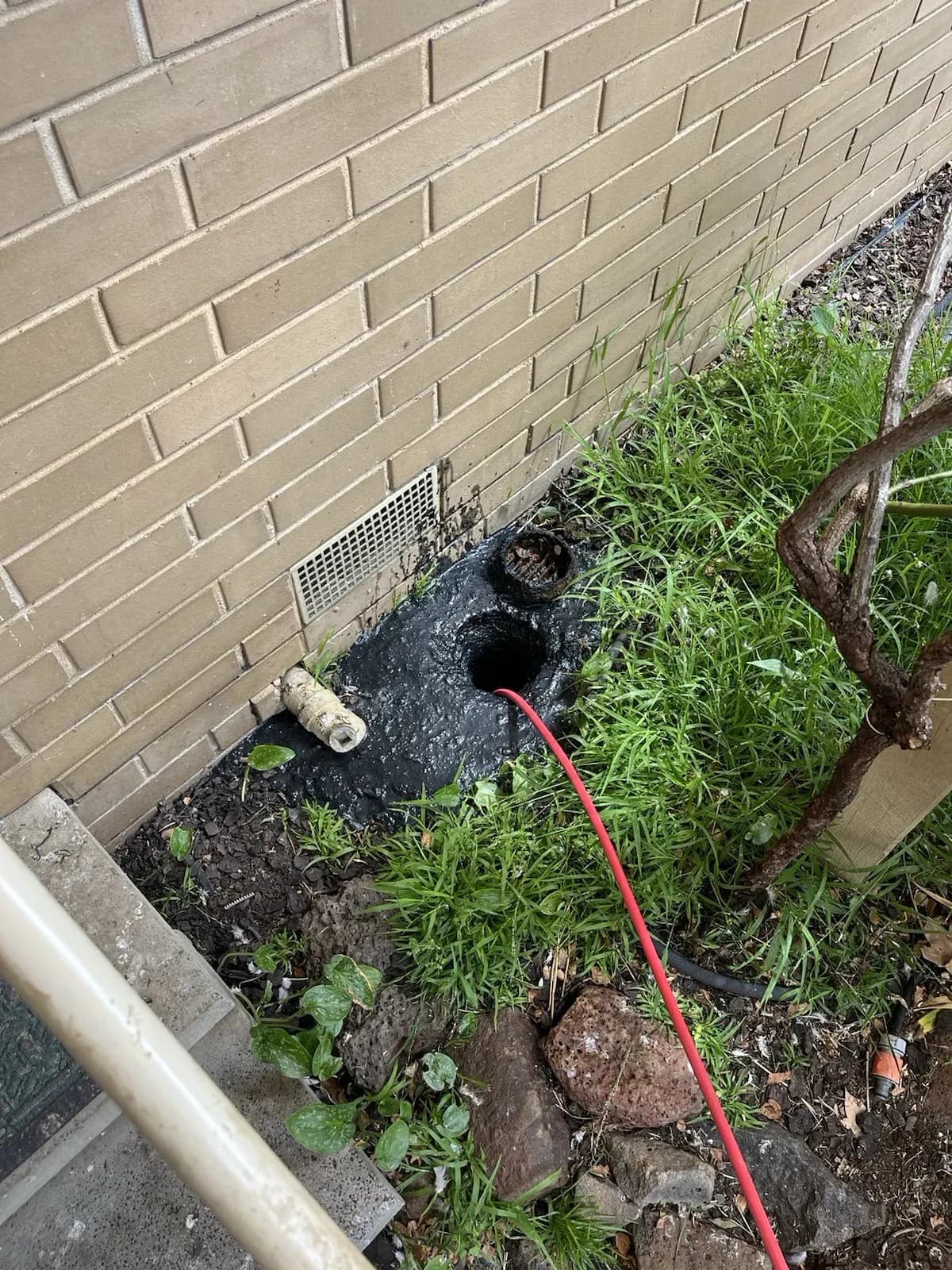 Jetter hose clearing grease and roots in Mulgrave