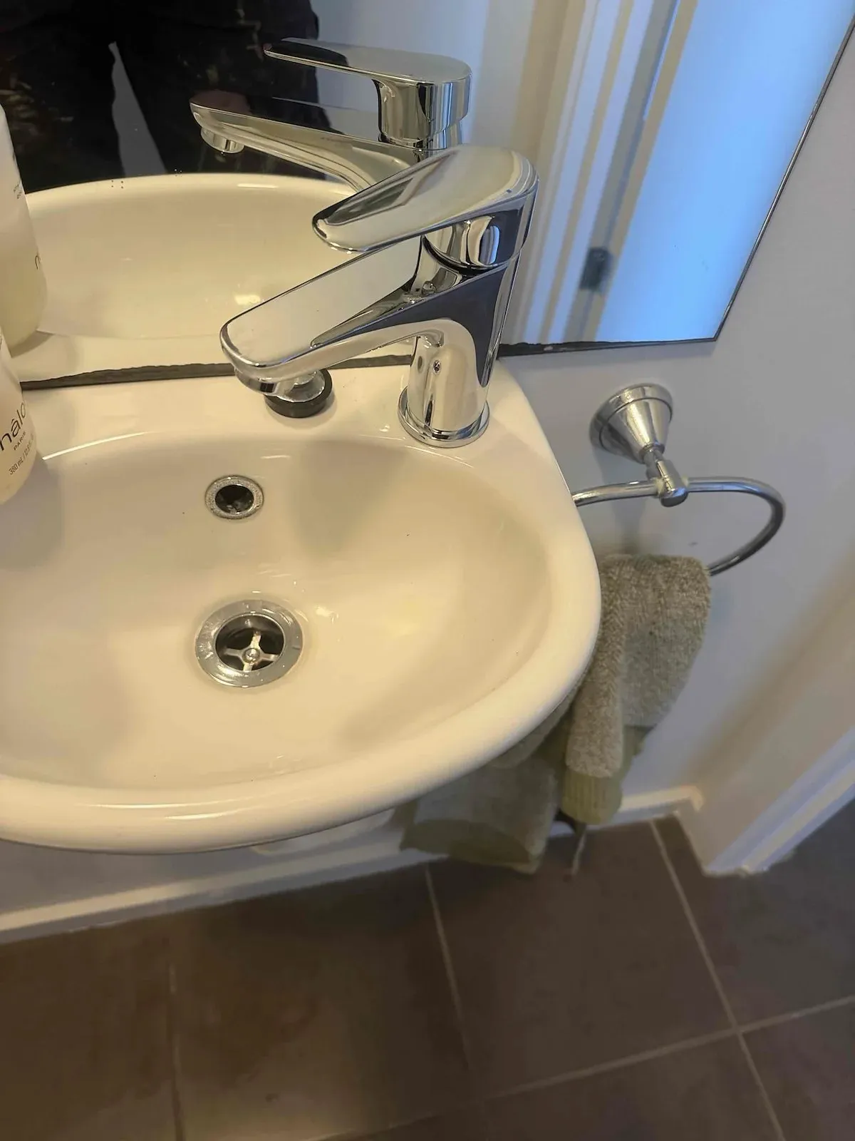 New basin mixer installed