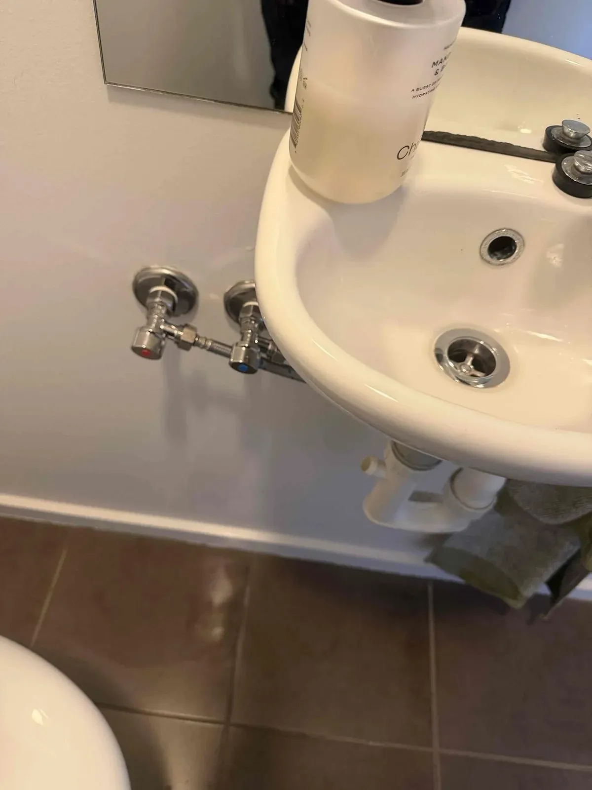 New isolation taps under the basin