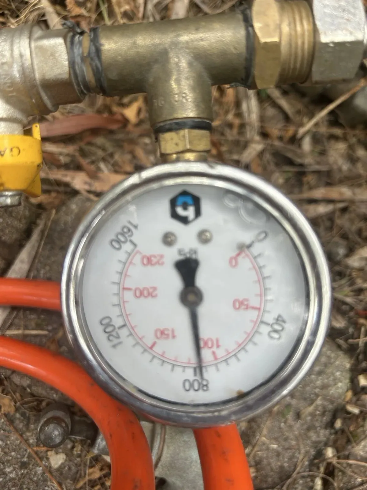 Pressure test on the water line