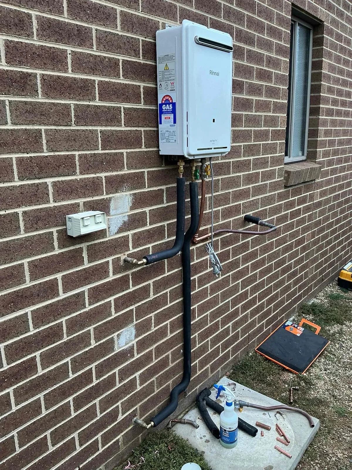 New continuous flow hot water unit installed