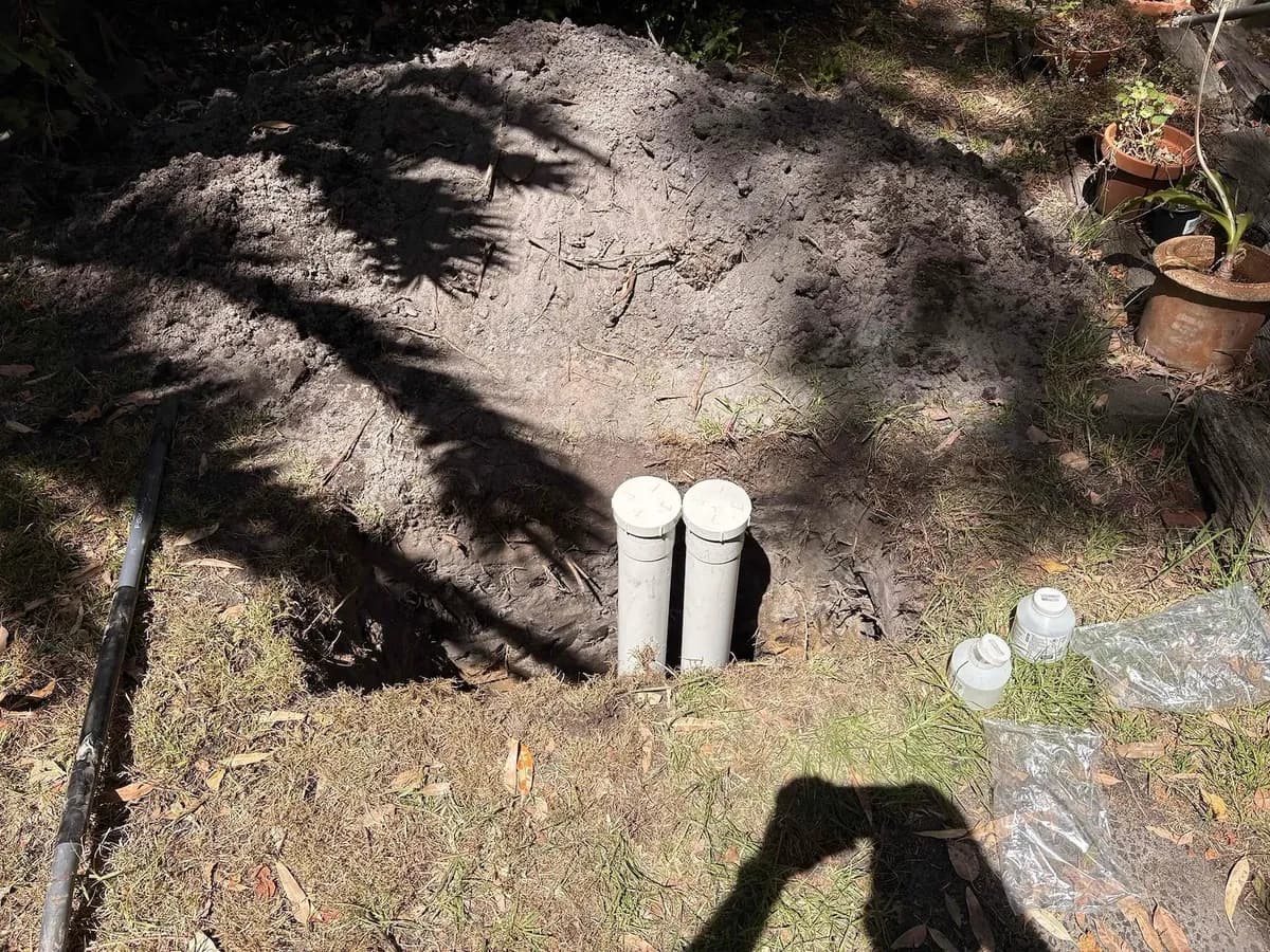Dig-out to reach the sewer line in Parkdale