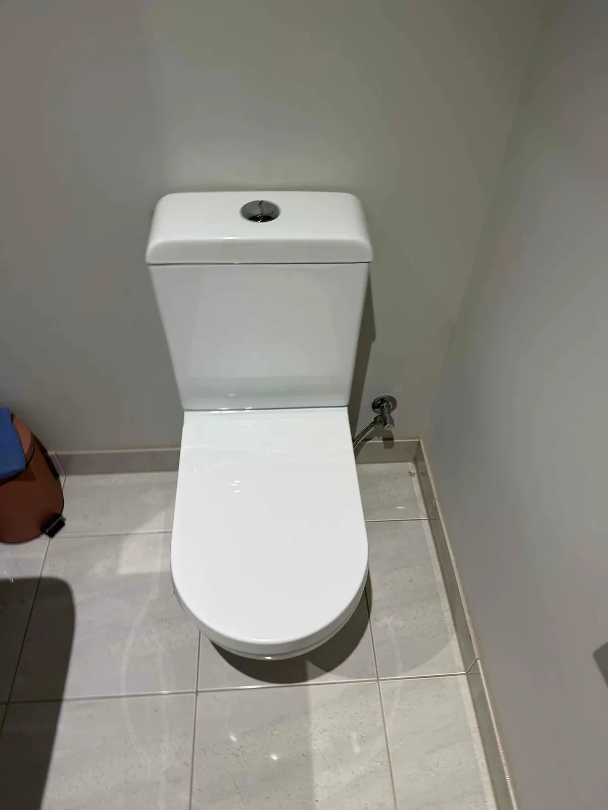 Powder room toilet removed to clear a PVC offcut in Point Cook