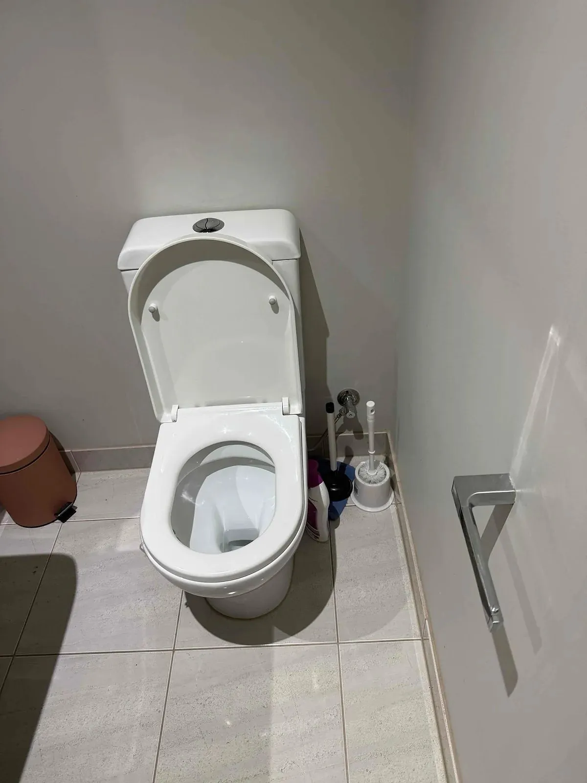 Powder room toilet back in and flushing in Point Cook