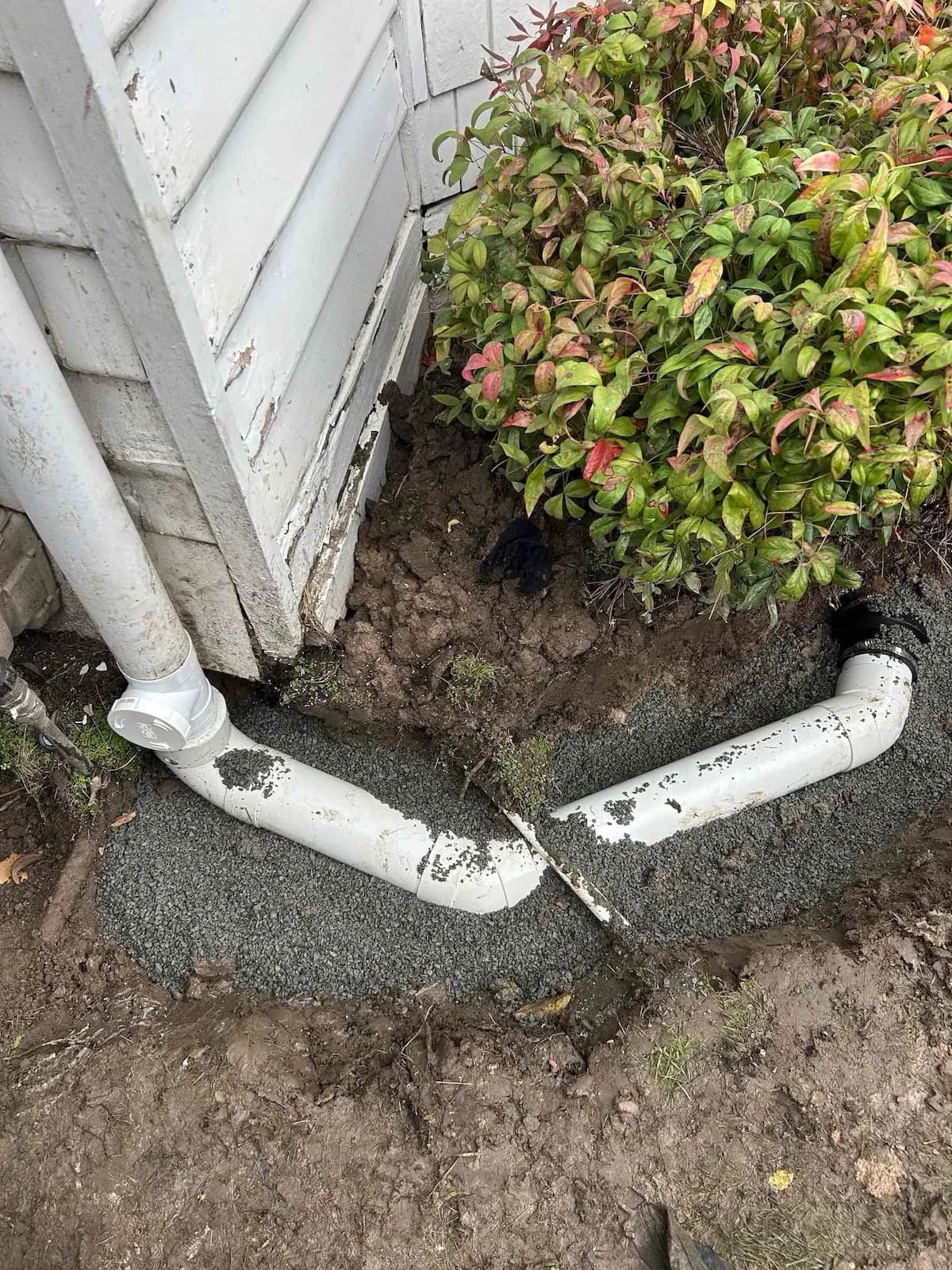 New PVC pipe laid and bedded in