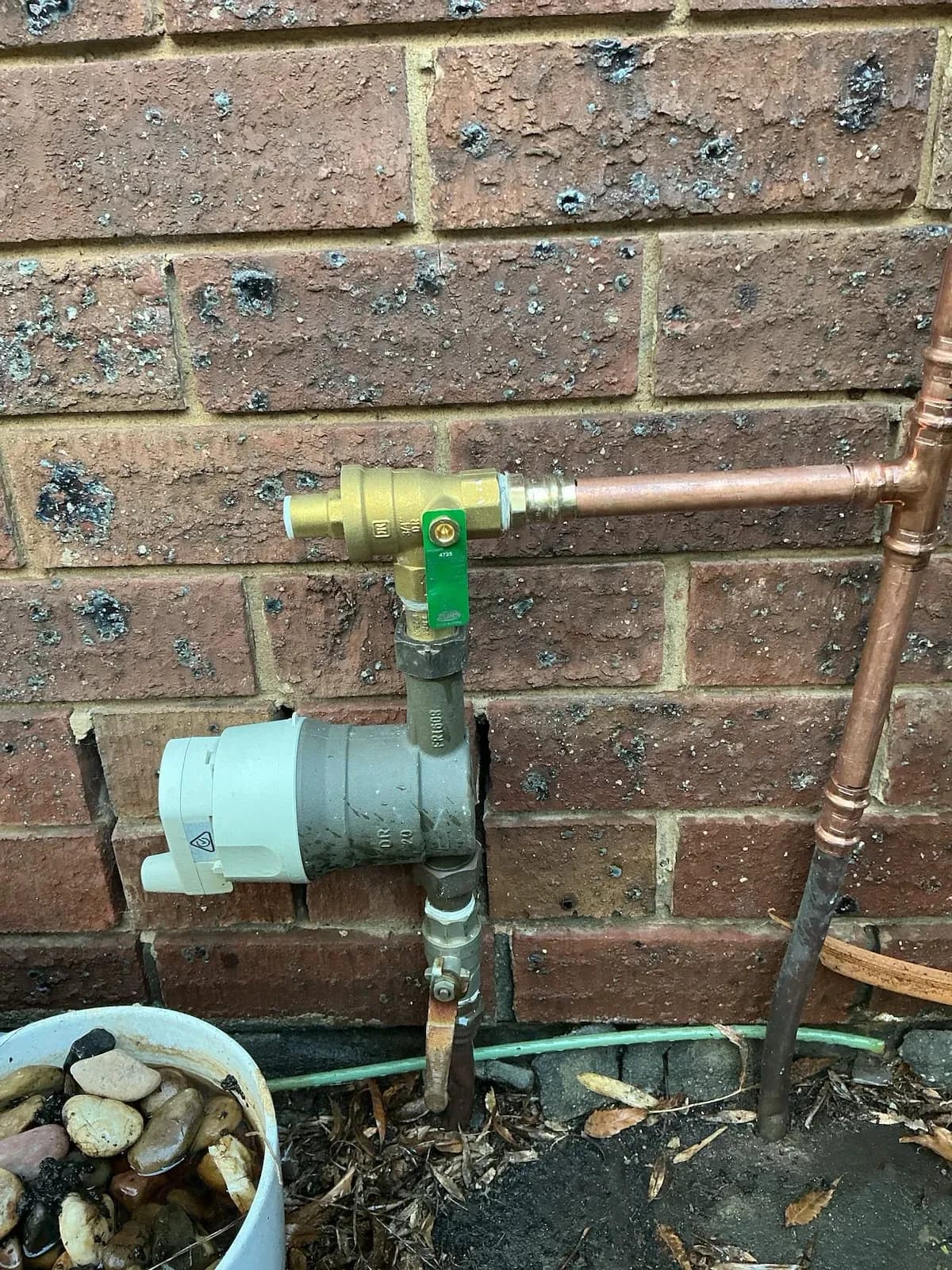 New valve fitted on the water service after the leak repair
