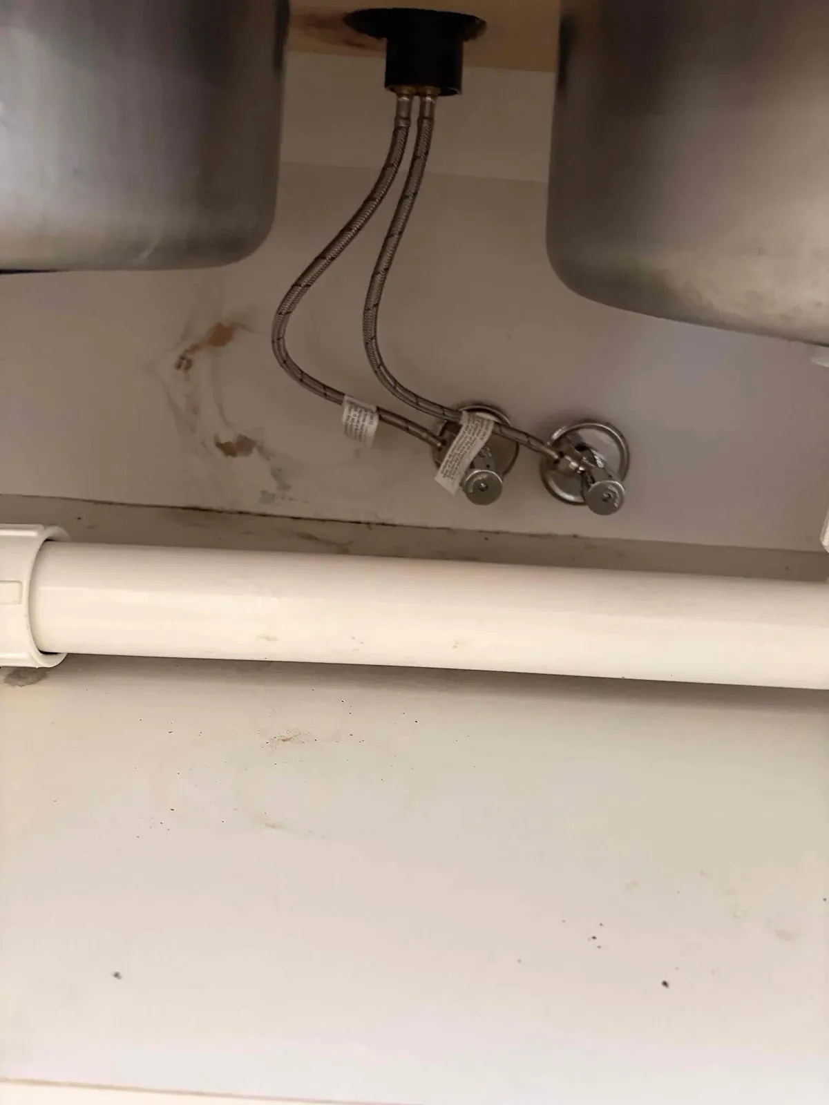 New tap connections under the sink