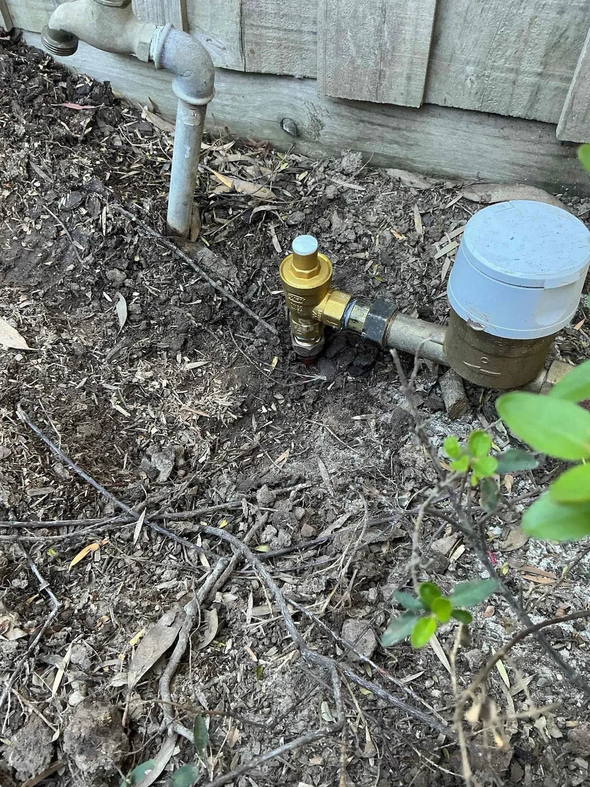 New pressure regulator fitted at the water meter