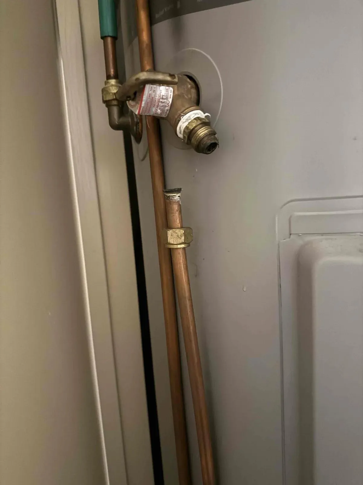 New relief valve fitted to the hot water unit