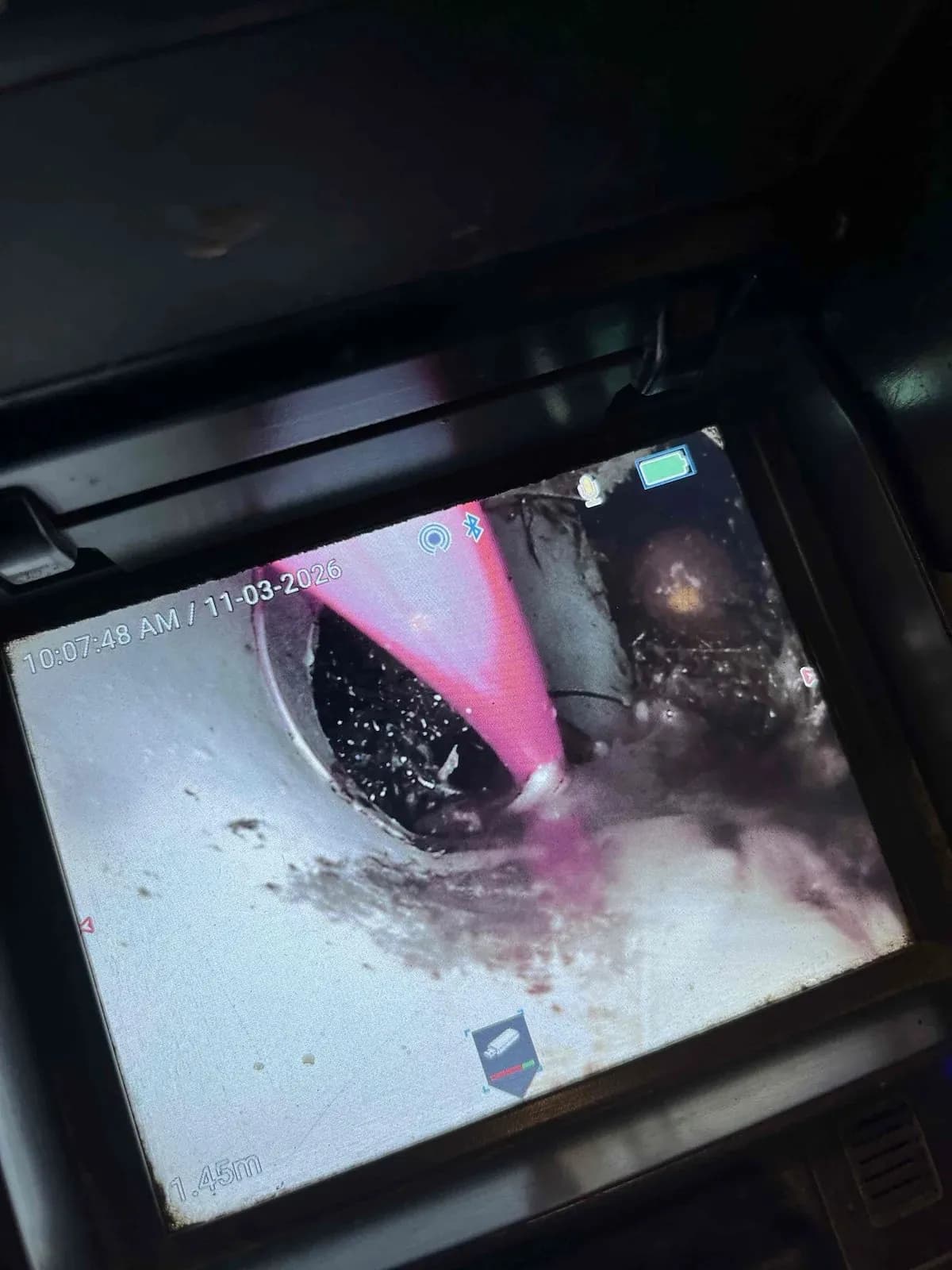 Drain camera inside the main sewer line
