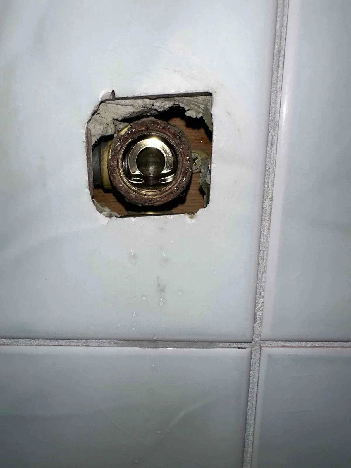 Shower tap opened up to find the hidden leak