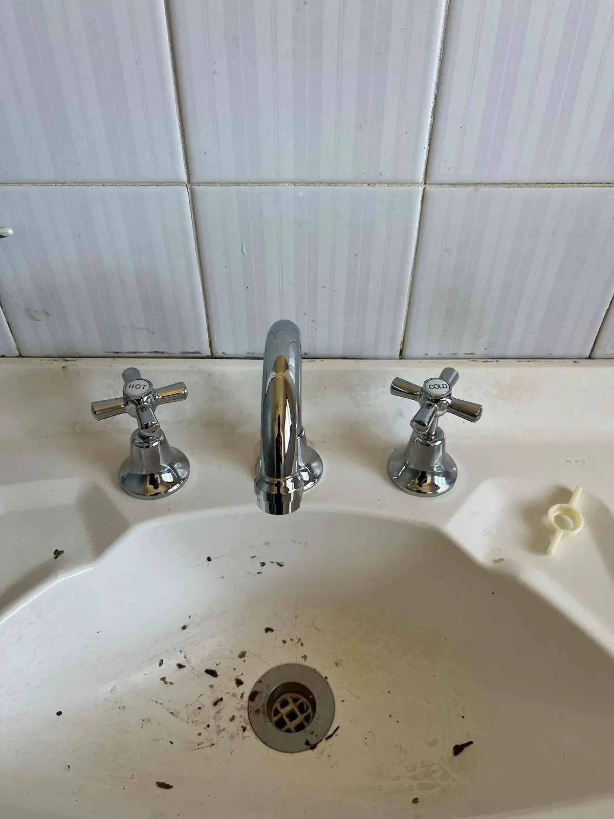 New basin taps and spout fitted