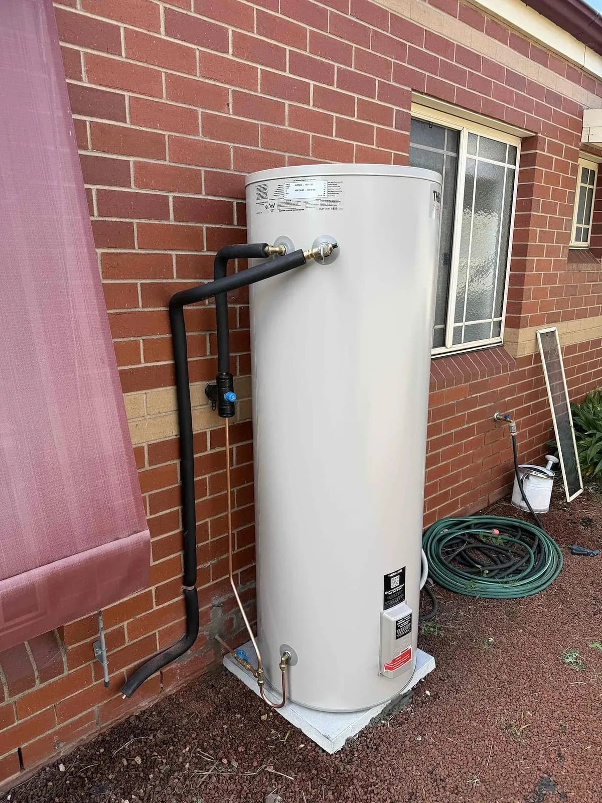 New electric hot water unit installed