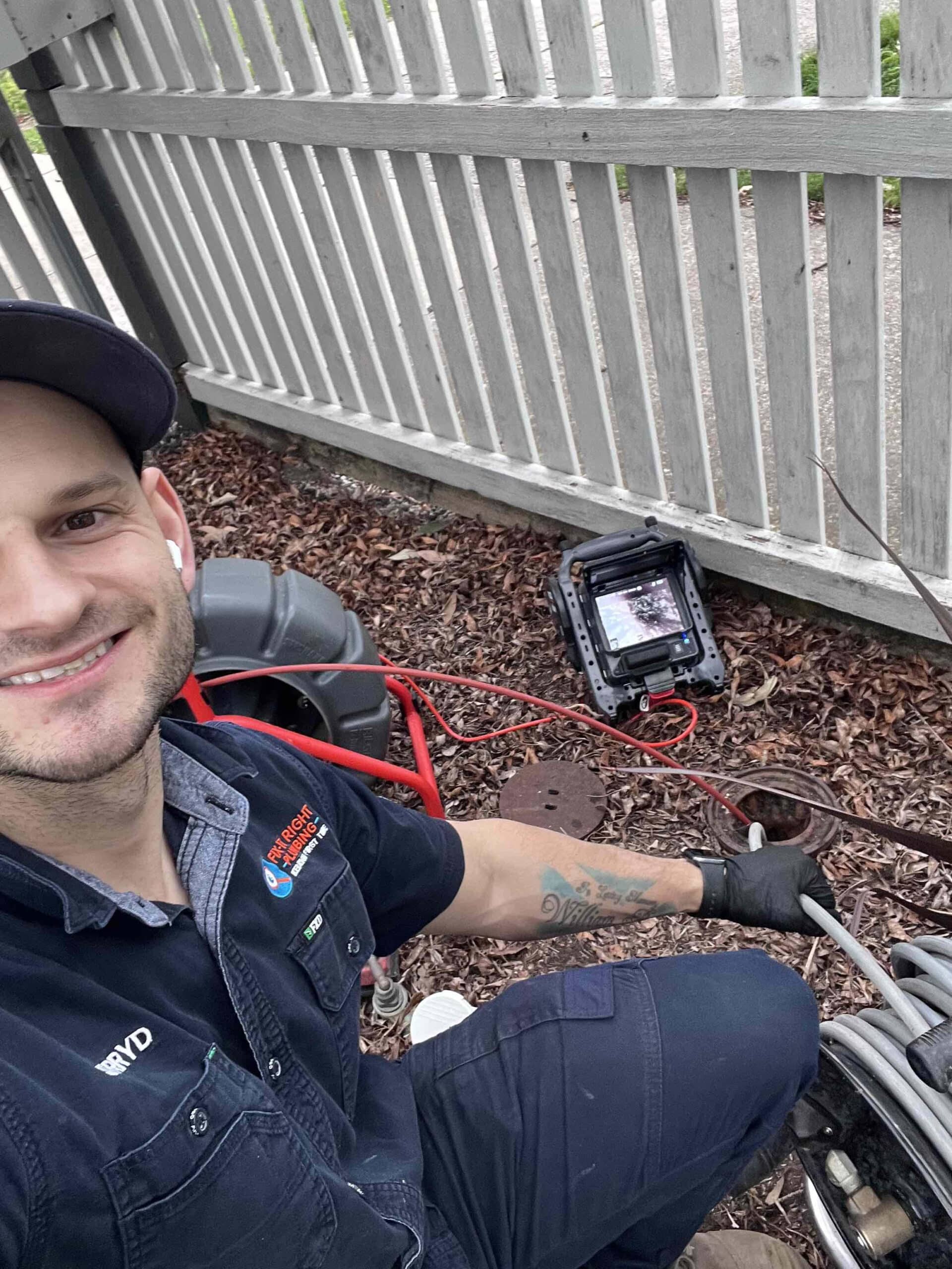 Fix-It Right Plumbing Melbourne plumber working on a blocked drain