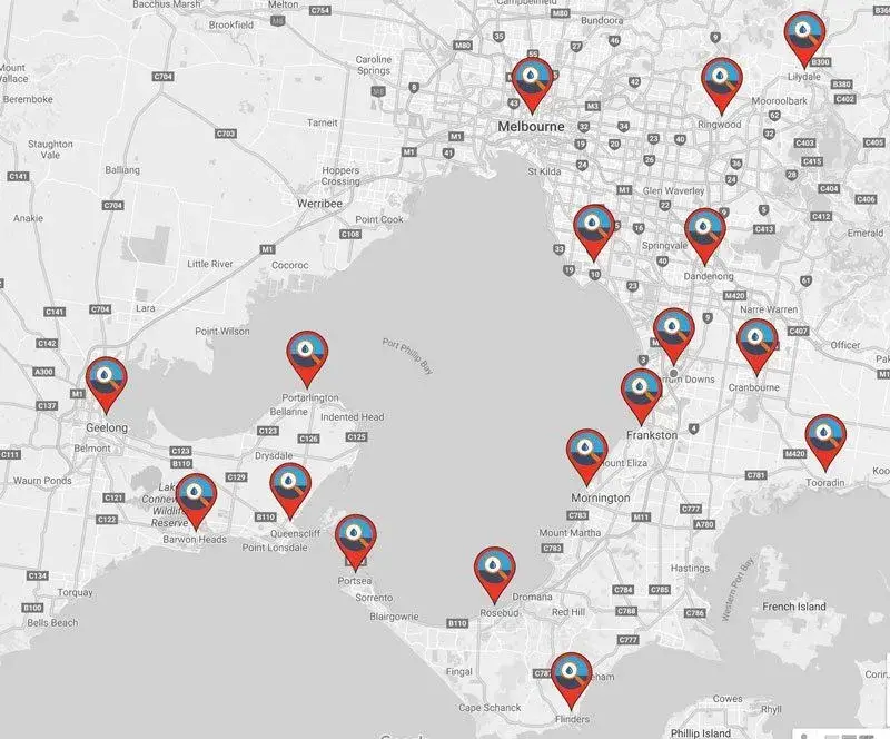 melbourne service area map