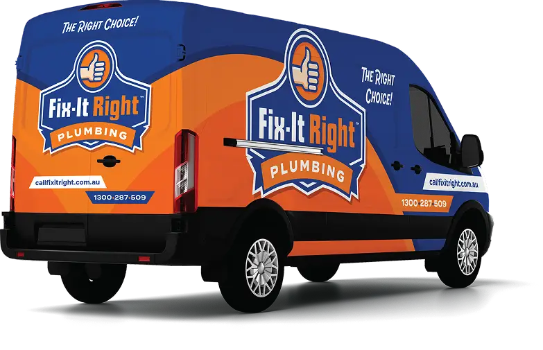 Plumber Melbourne service van rear view showing Fix It Right branding and equipment for plumbing Melbourne jobs