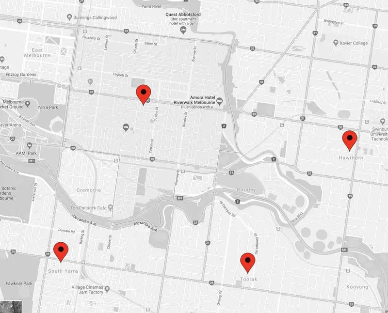 richmond surrounding suburbs map