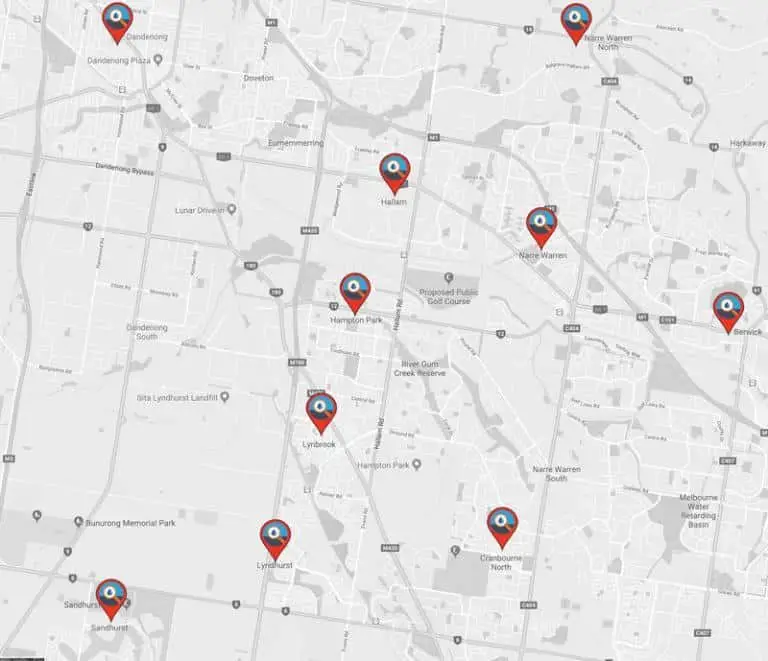 narre-warren-with-pins-resized map