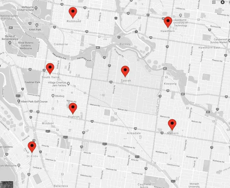 toorak surrounding map