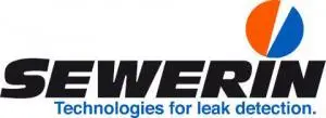Sewerin logo with tagline "Technologies for leak detection," a circular orange and blue graphic element, highlighting expertise in Leak Detection Melbourne.